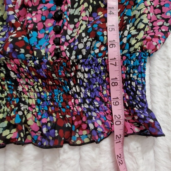 Poetry Clothing static vibrant multicolor watercolor print elasticized waist Lrg - Picture 8 of 8